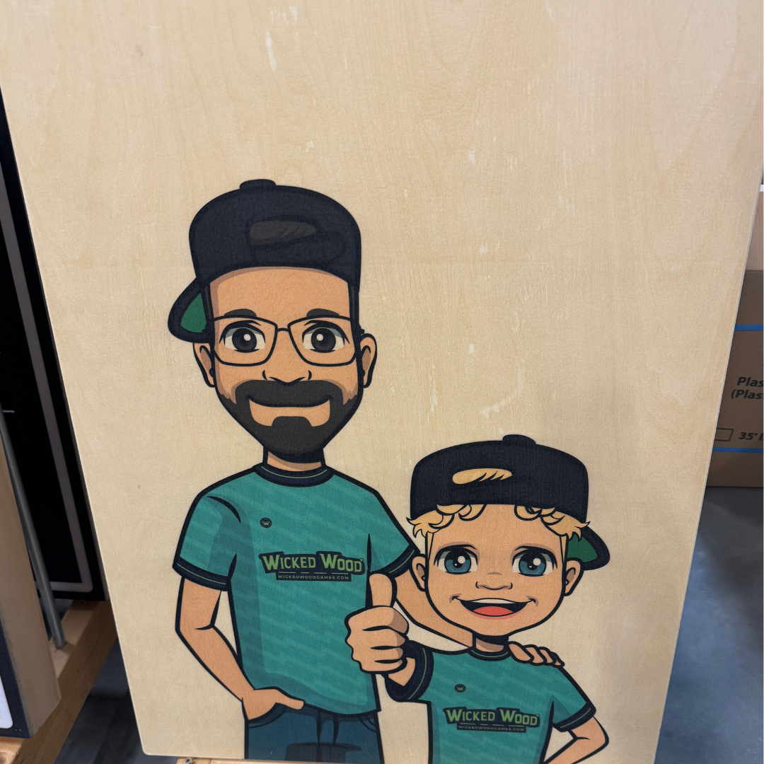 Cornhole Set met Eigen Design (Test Tjarco) Cornhole sets Wicked Wood Games