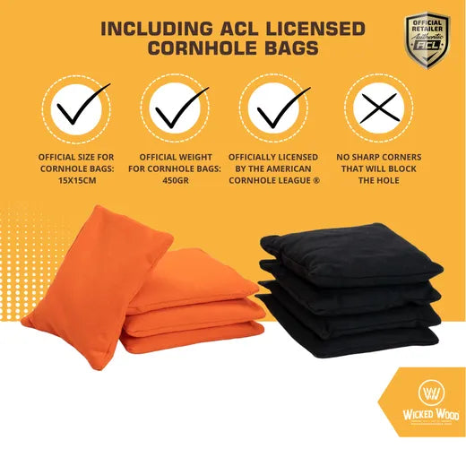 BATTLE ZONE - Cornhole Set - 2 Boards - Goedgekeurd door de American Cornhole League (ACL REC) Cornhole sets Wicked Wood Games