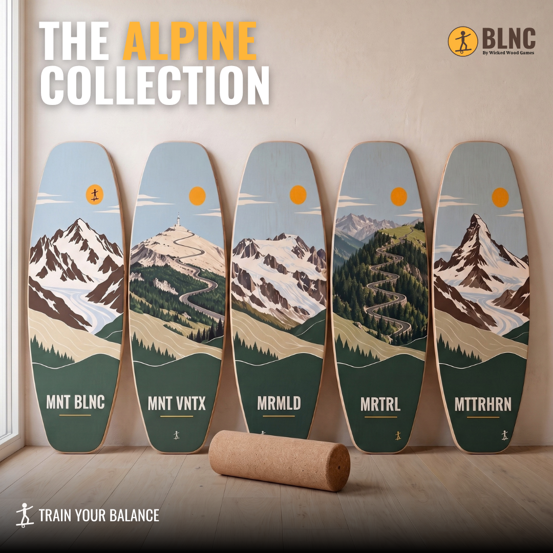 BLNC Balance Boards - COLECCIÓN ALPINE - Incl. Roller y Board Stoppers