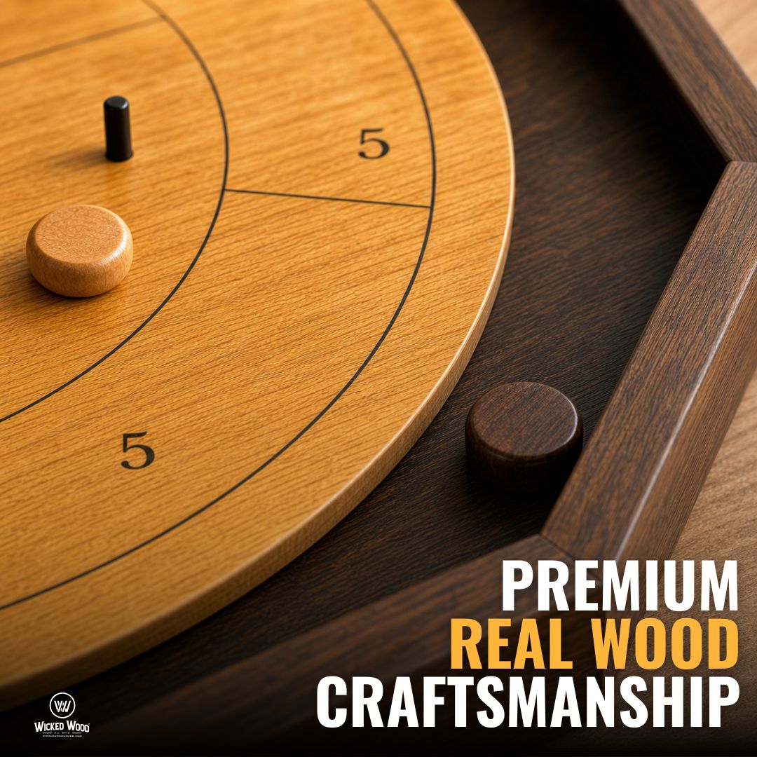 Officiële Crokinole Set - Wicked Wood Games - Toernooi Versie