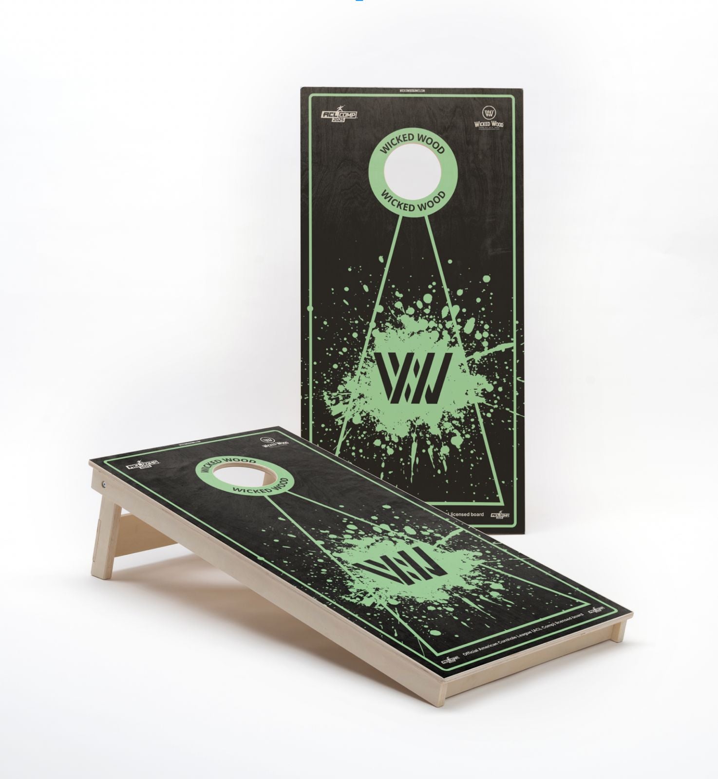 Wicked Wood - For the W - ACL Comp Boards Cornhole sets Wicked Wood Games Green