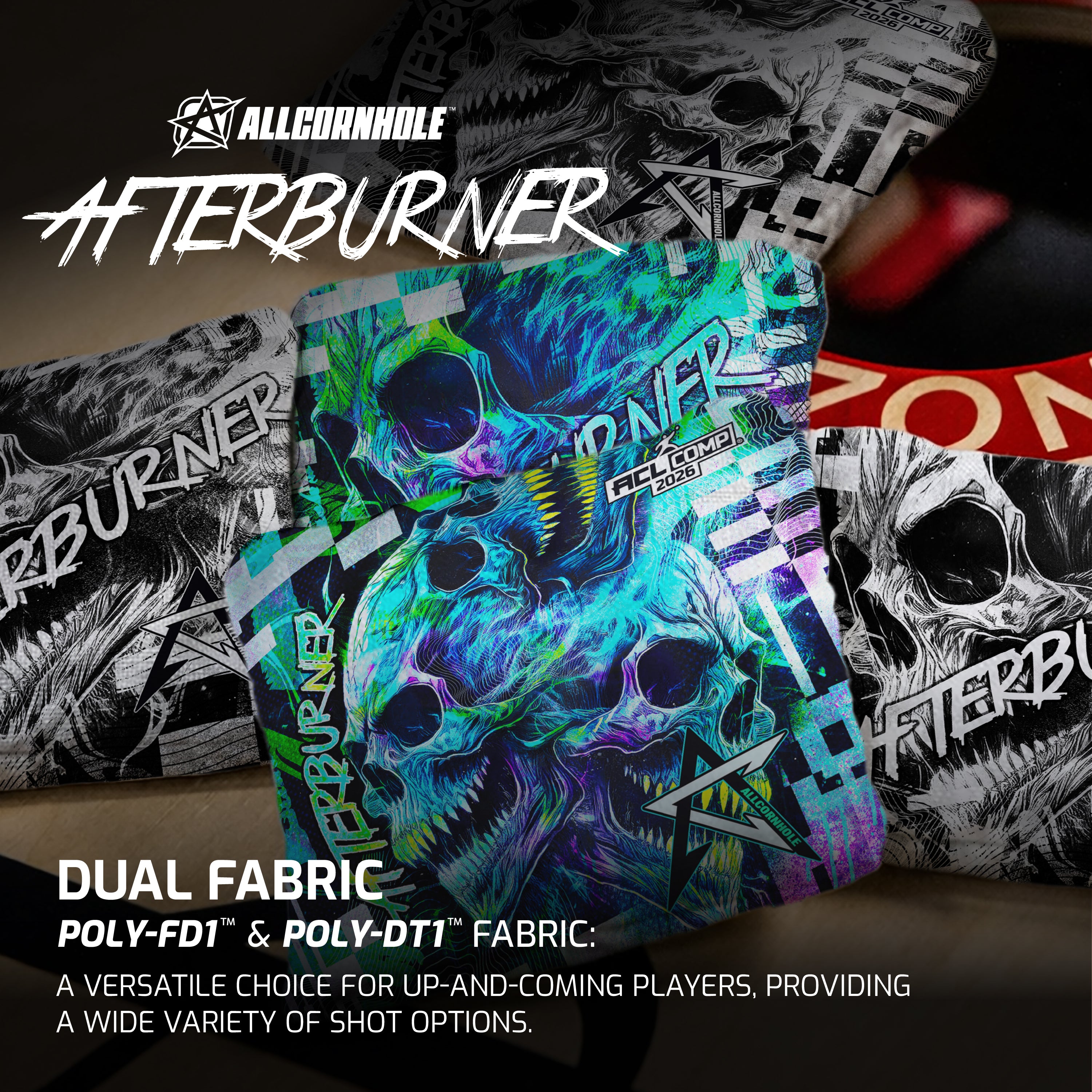 ALLCORNHOLE - AFTERBURNER 2026 - ACL COMP - 1x4 Cornhole Bags Cornhole Bags AllCornhole